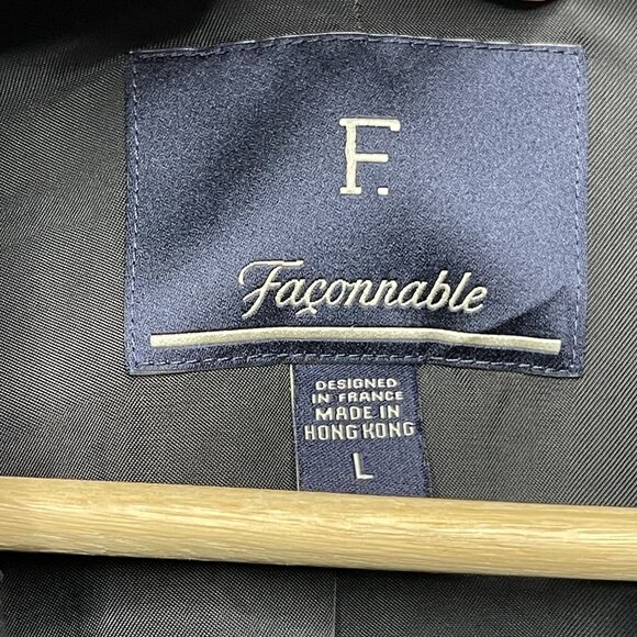 Men’s Faconnable Lightweight Wool Jacket Size Large Classic Black - Picture 2 of 7